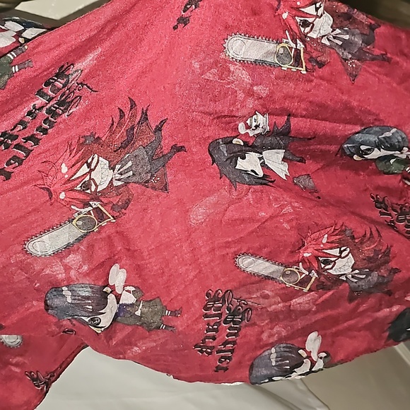 Black Butler scarf semi-sheer multi-purpose maroon black graphic design black i2 - Picture 5 of 8